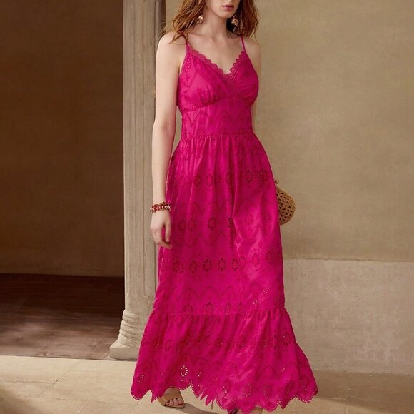 Dresses & Skirts - Hot Pink Elegant Women's Ruffle Hem Zipper Dress